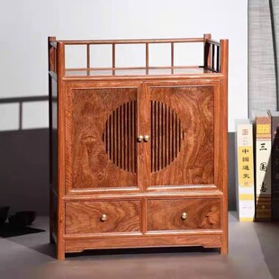 红木古家具缅甸花梨茶水柜榫卯 餐边柜中式实木柜子