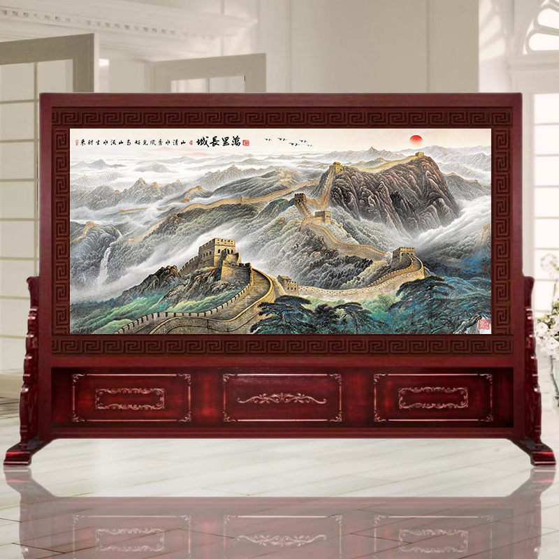 祈名阁实木大座屏单位办公可定制