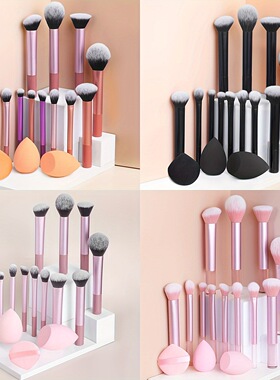 12Pcs Makeup Brush Set with Beauty Sponge & Powder Puff