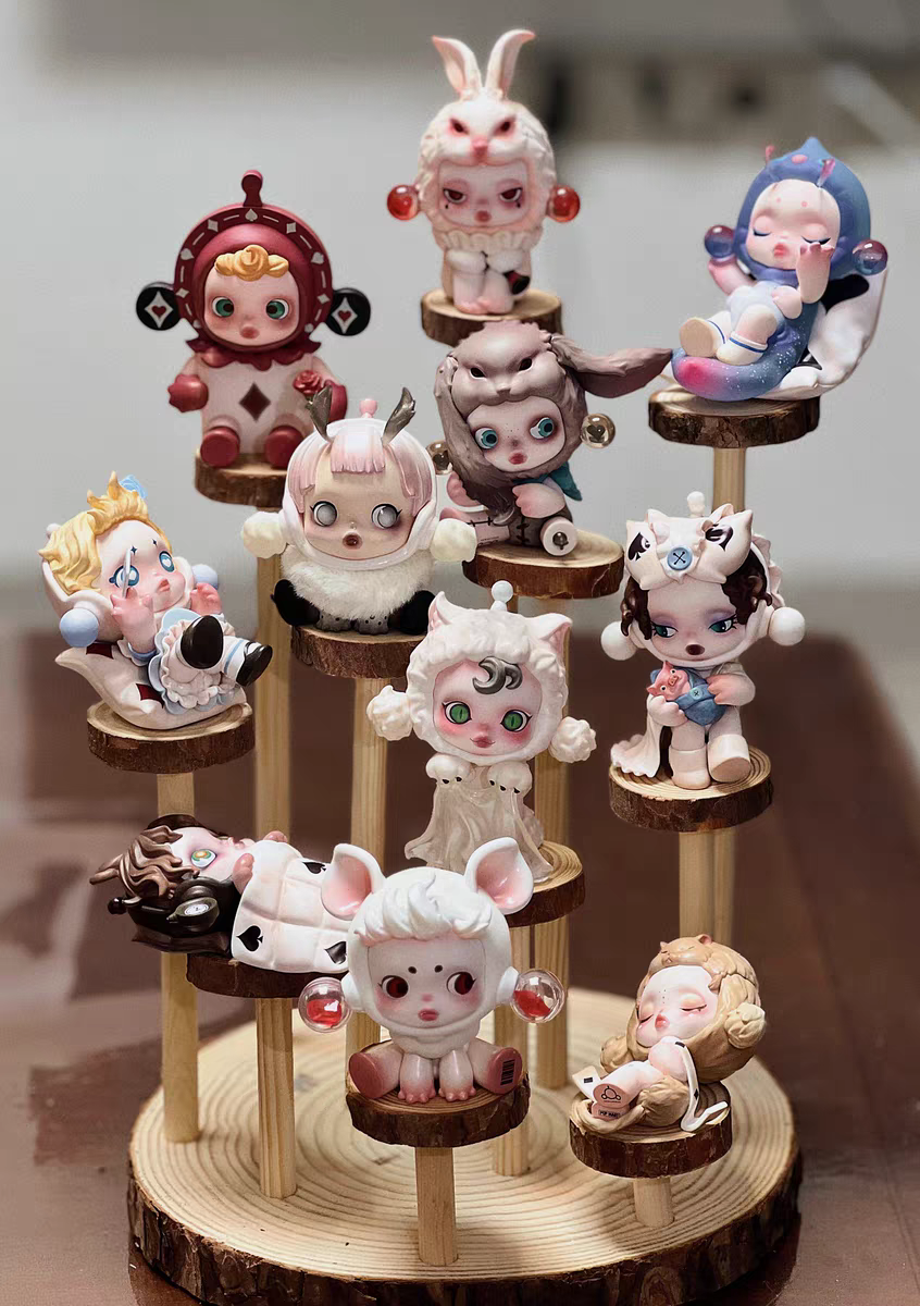 原木风商品展示架店铺陈列日式收纳架圆形多层式拍照道具装饰台式