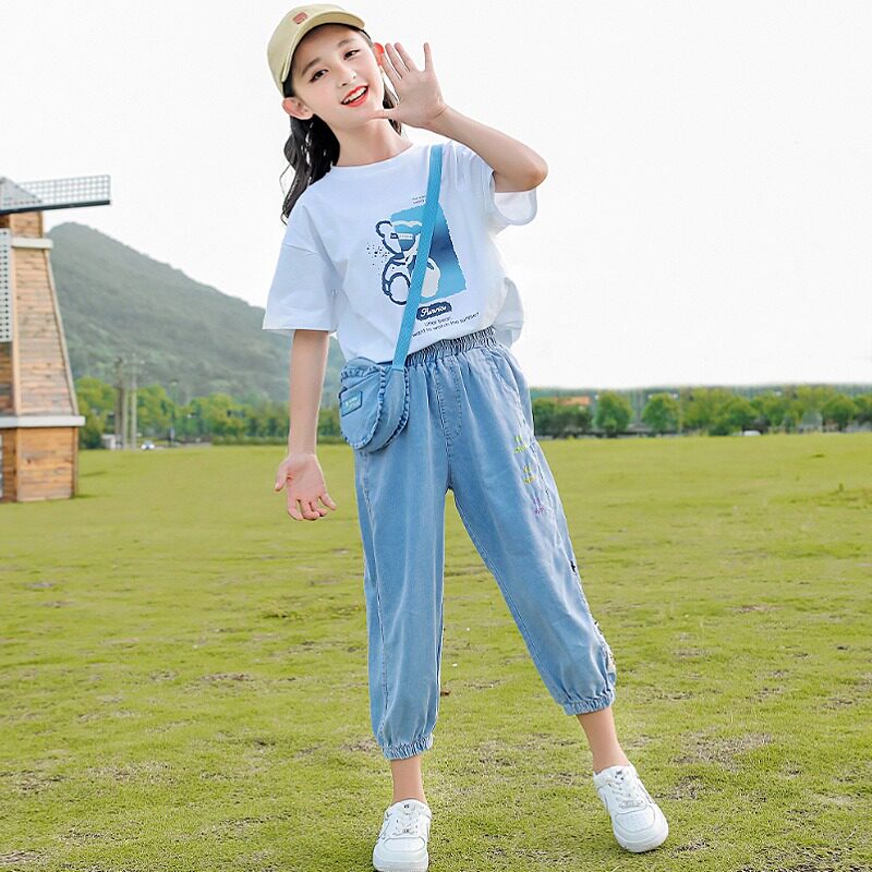 女童夏装运动套装2026新款洋气中大童时髦夏季儿童休闲女孩衣服潮