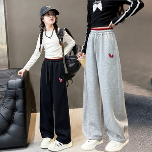 女童裤子春秋2026新款女大童女孩直筒裤儿童休闲初中生春装运动裤