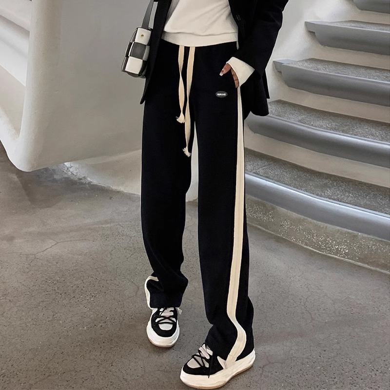 女童裤子2025春秋装新款加绒裤儿童直筒卫裤秋冬女孩女大童运动裤