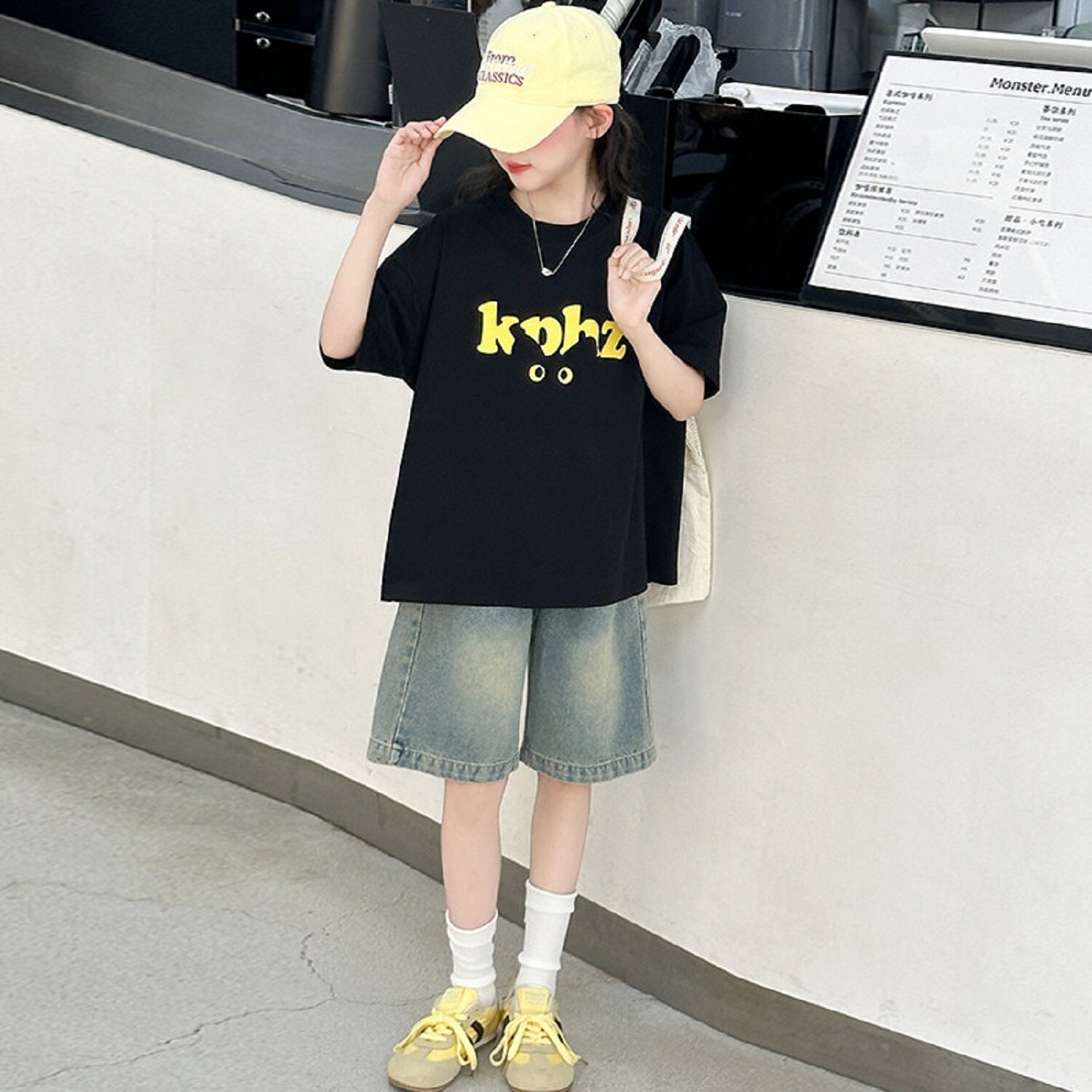 女童新款夏季洋气短袖短裤两件套