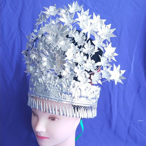 少数民族服饰银饰银帽头饰银饰凤凰凤冠新娘凤冠