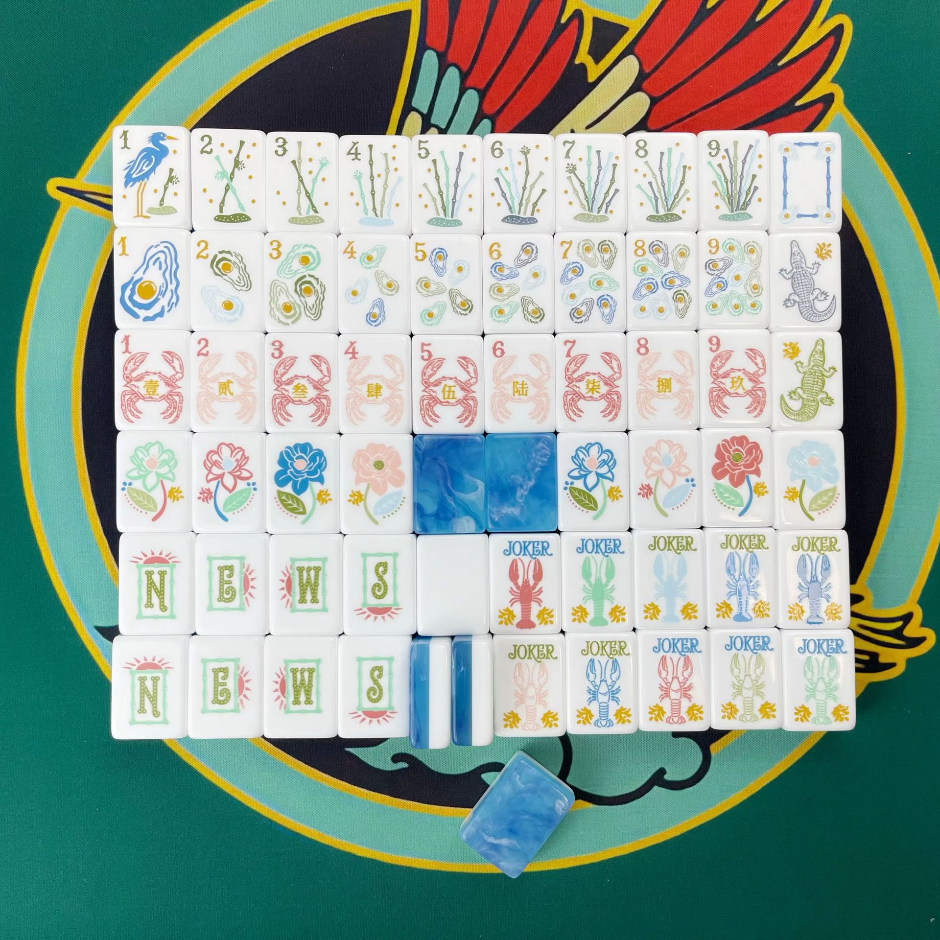 出口订单跨境美国麻将 2026大师麻将牌4层美式手搓龟纹高尔夫