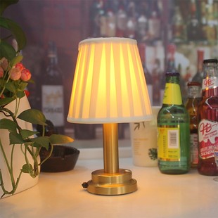 复古酒吧led充电桌灯美式轻奢餐厅台灯影视道具灯清吧桌面氛围灯