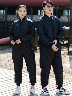 加棉加厚冬季 连体工作服机汽维修棉服室外冷库防寒保暖舒适男女