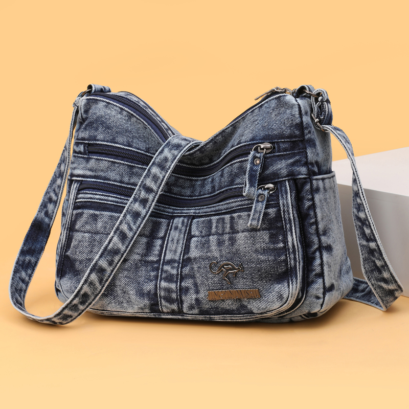复古水洗牛仔布下方包女包包逛街小包2025新款休闲百搭单肩斜挎包