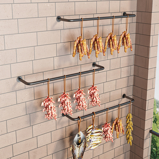 挂肉架子晒猪肉家用上墙壁挂腊肉烤鸭香肠火腿牛羊钢管户外晾肉架