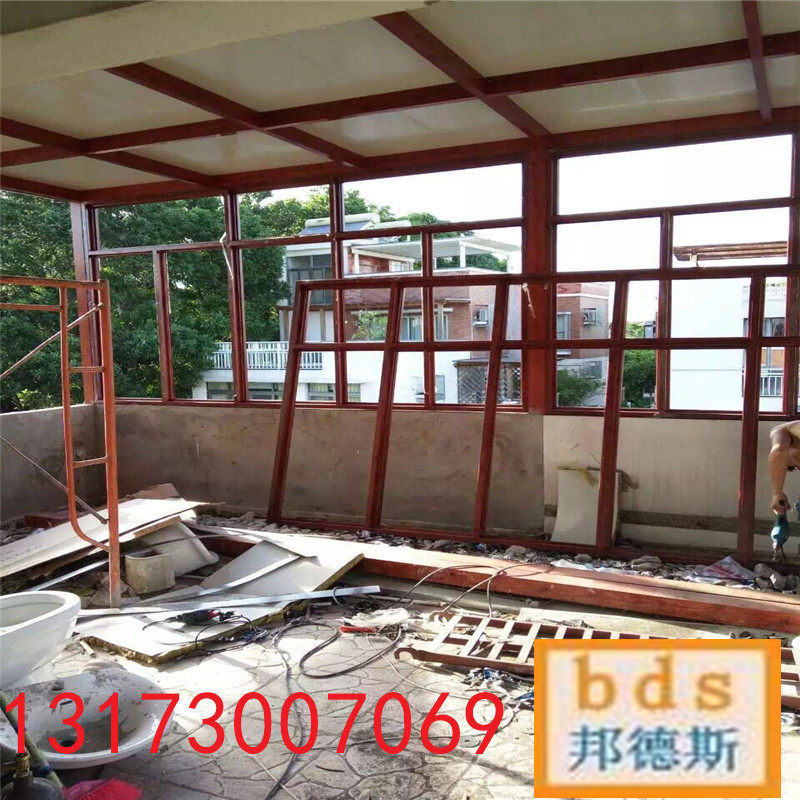 济南阳光房 断桥铝封阳台 钢结构 夹胶玻璃德高瓦 门窗厂家促销