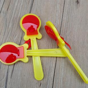 奥尔夫儿童打击乐器塑料响板婴幼儿教具长柄响板儿童玩具鸭舌板