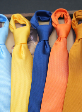 领带男正装韩版英伦风绅士细条纹纯色8CM手打款商务职业装YSB938