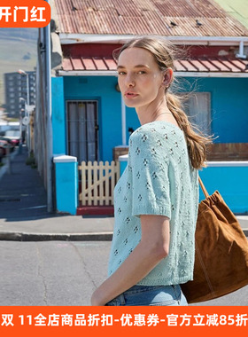 sandnes garn line 夏季棉麻线短袖编织材料包 Elodie Tee 非成品