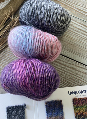 lana gatto TRAMONTO 进口纯羊毛段染DIY手工编织毛衣围巾披肩线