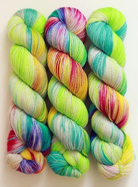 Qing Fibre 进口手染线 High Twist BFL 羊毛高捻毛线 100g/365m