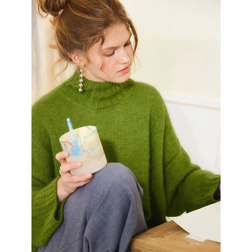 sandnes garn sunday 羊毛马海毛棒针编织材料包非成品毛线和教程