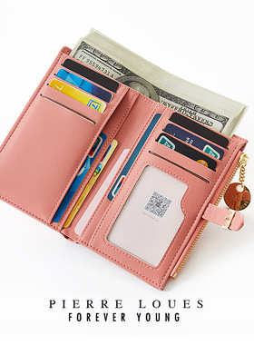 2025新款女士中长款多卡位简约黄色招财韩版短款手拿搭扣对折钱包