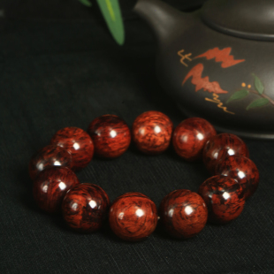 海南红降花梨公高品黄油芝麻点2.0手串 约59g