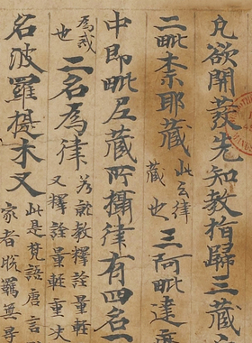 敦煌遗书 古人写经 略抄本戒文手稿 毛笔字帖 书法文献 锦盒包装
