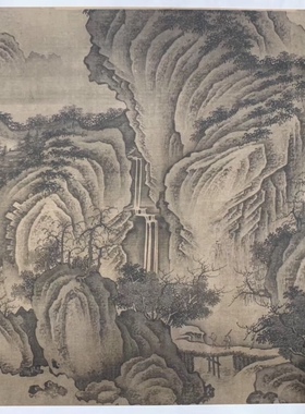 北宋 燕文贵 秋山萧寺图 国画长卷 墙面装饰 临摹学习 微喷复制