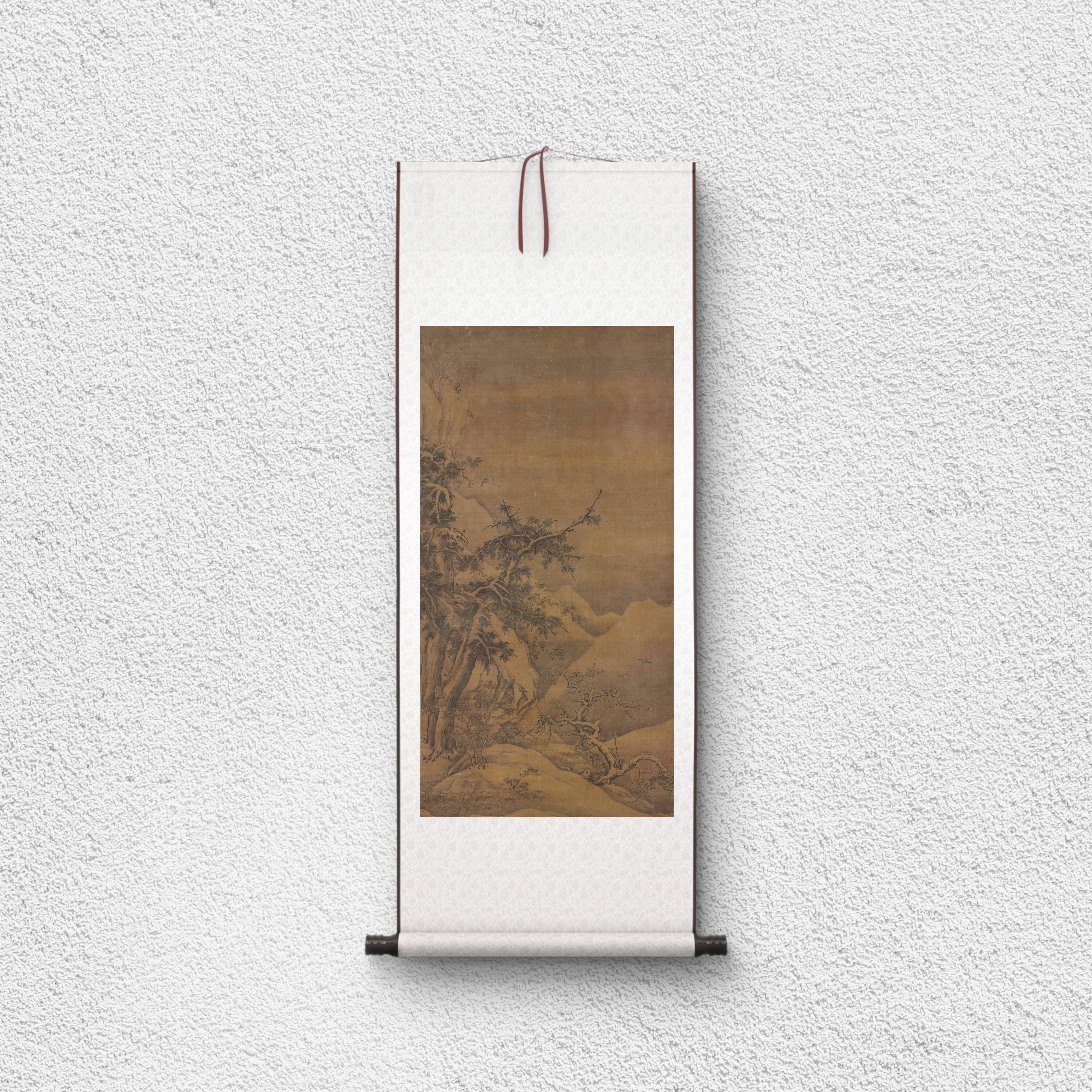 宋代 高焘 寒林聚禽图轴 山水立轴 书法国画 纸本绢布 微喷复制,家居饰品,国画,淘宝优惠券,粉丝福利购,淘宝优惠卷