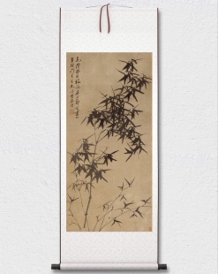 郑板桥 墨竹图 水墨写意 挂轴装裱 墙面装饰 纸本绢布 微喷复制