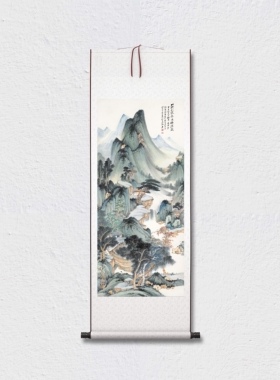 张大千仿董源华阳仙馆图微喷