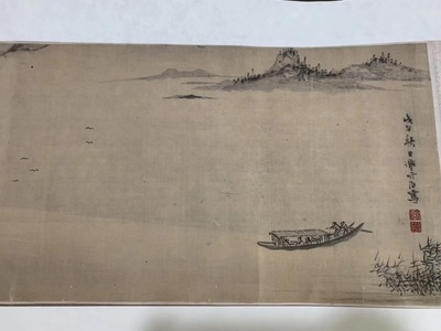 文徵明 谢时臣 赤壁胜游图 山水国画 毛笔书法 纸本绢布 微喷复制