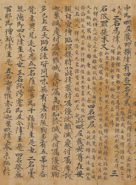 敦煌遗书写经 略抄本戒文手稿 毛笔书法字帖 画芯手卷微喷复制品
