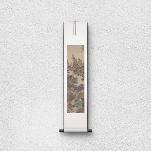 丁云鹏 天都峰图 山水国画 客厅茶室 墙面装饰 纸本绢布 微喷复制