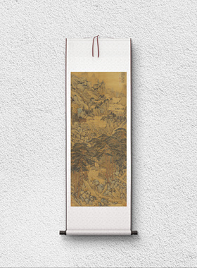 文徵明 云壑观泉图 山水立轴 国画装裱 美术临摹 宣纸 微喷复制
