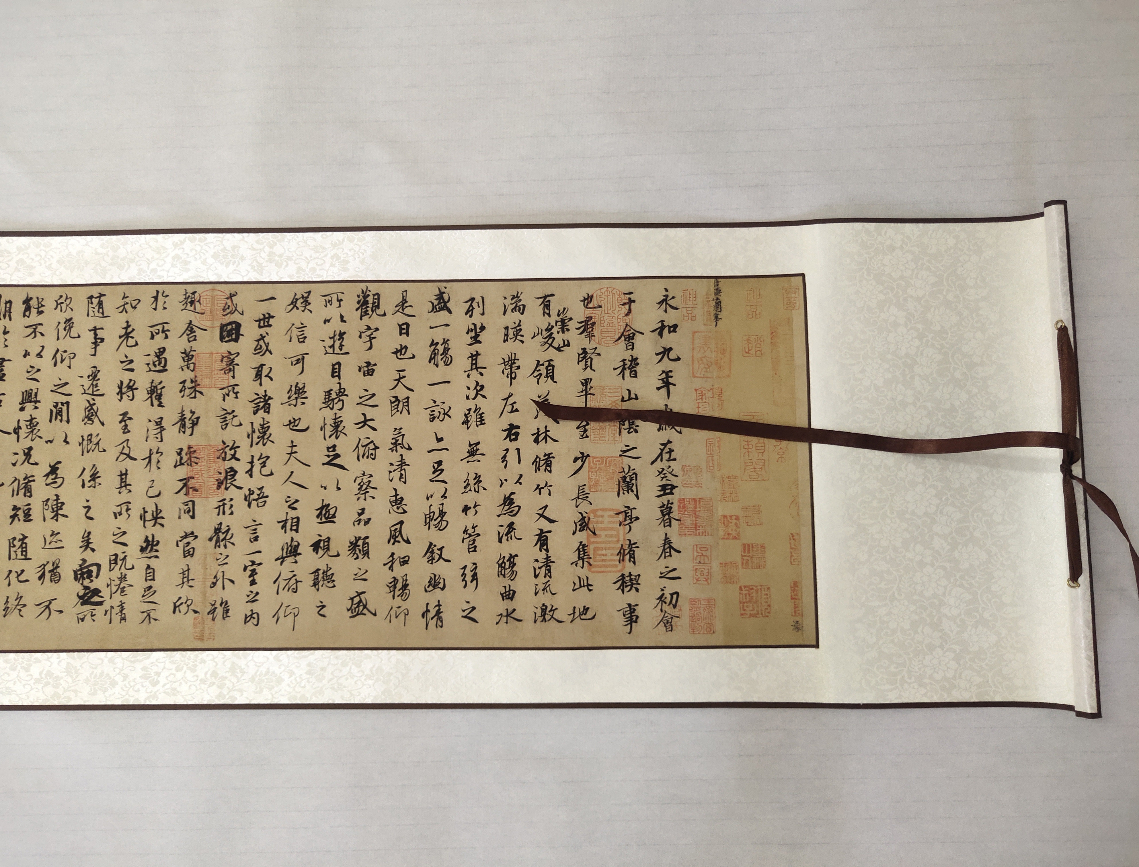 王羲之 兰亭序 魏晋墨迹 毛笔字帖 横幅装裱 墙面装饰 微喷复制图片