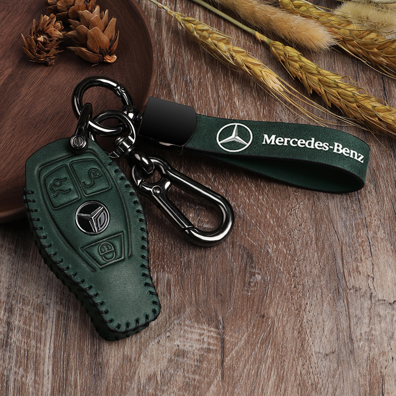 奔驰真皮手缝全包钥匙套