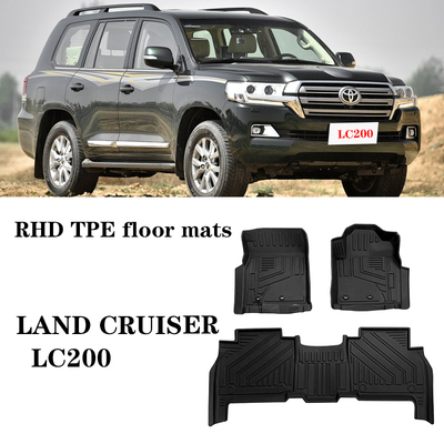 适用于丰田LAND CRUISER LC200酷路泽右肽舵軚防水TPE橡胶脚垫踏