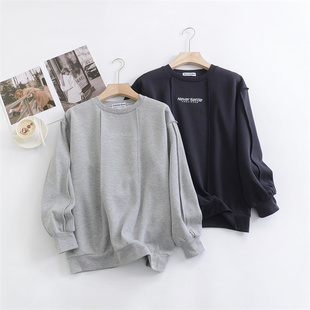 只有M出口日本女装少女薄绒卫衣亲子卫衣宽松休闲版