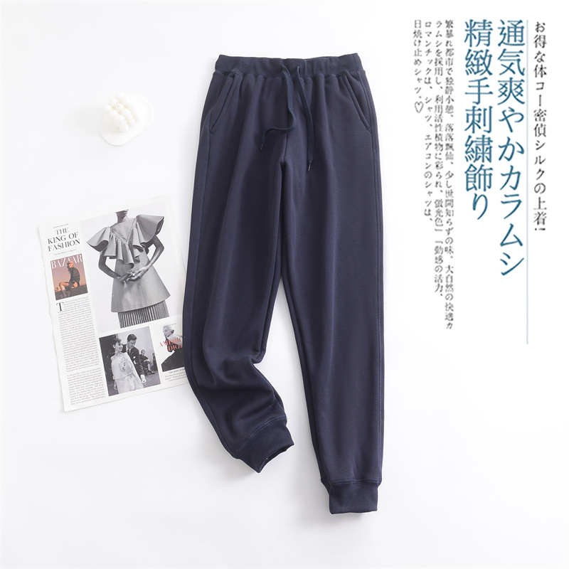 口日本女士加绒束脚裤秋冬新款