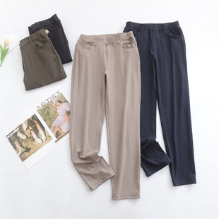 子有大码 高弹力裤 150斤可以穿 小脚裤 出口日本女士四面弹修身