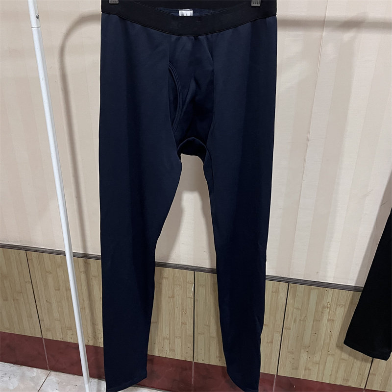 加绒加厚出口日本男士秋裤发热吸湿速干保暖裤滑溜面料