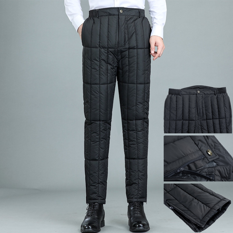 特大号中老年胖老头羽绒棉裤加肥加大爸爸高腰深裆宽松加厚保暖裤