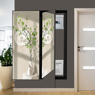 新款 饰画隐藏镜子总开关弱电箱隐形穿衣镜折叠全身镜 遮挡电箱装