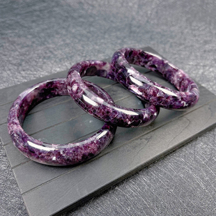 福子珠宝直播间天然紫锂云母手镯链冰透星光紫葡萄单圈水晶串女款
