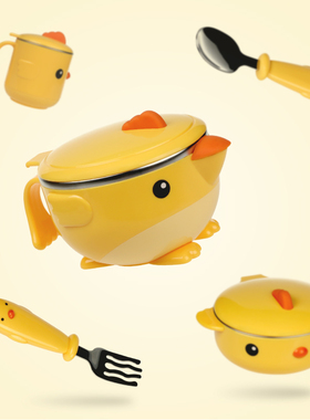 GoryeoBaby儿童餐具套装304不锈钢注水保温碗辅食勺叉初学筷便携