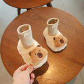 初生婴儿袜套鞋 长筒不掉 宝宝毛毛棉鞋 子0到6个月婴幼儿外出鞋 冬季