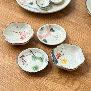 釉下彩陶瓷酱油碟火锅烤肉调味蘸料碟日式碟咸菜小碟子家用醋碟