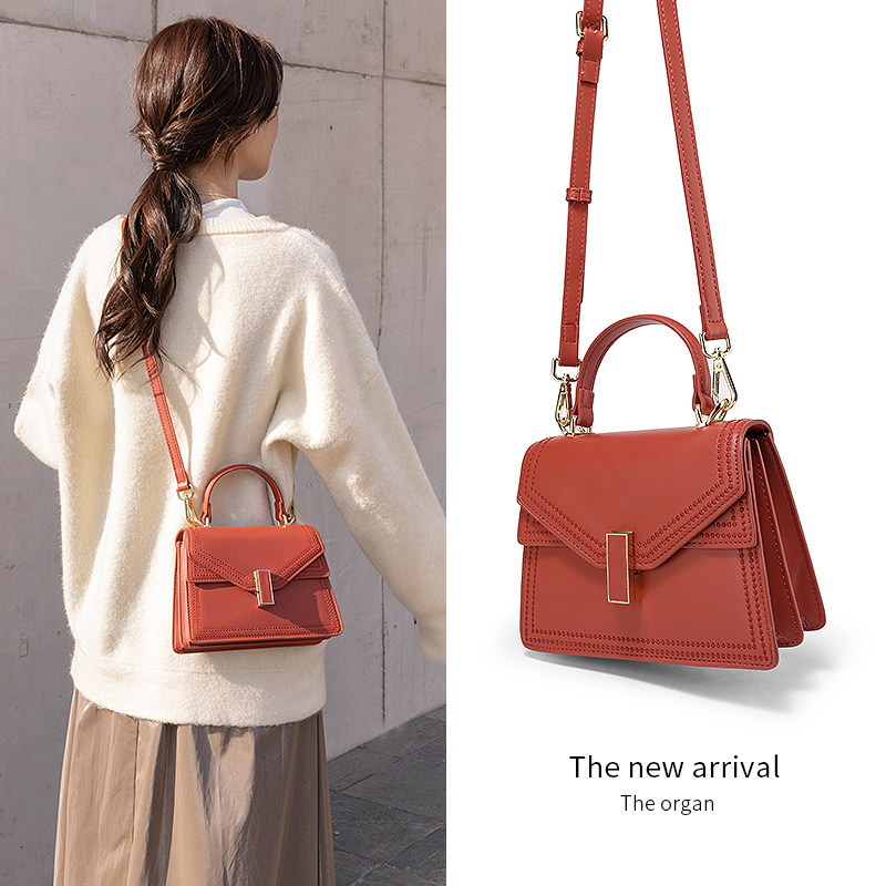 红色包包2020新款潮网红单肩斜挎包百搭质感秋冬凯莉包手提女包小