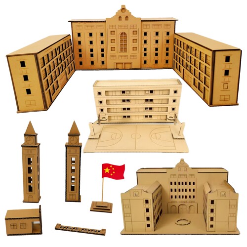 3D微缩建筑模型手工diy纸质房屋