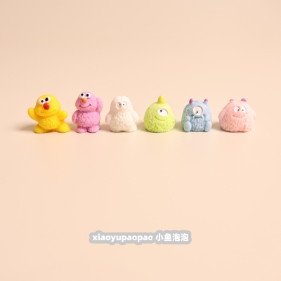 迷你小毛怪桌面摆件可爱