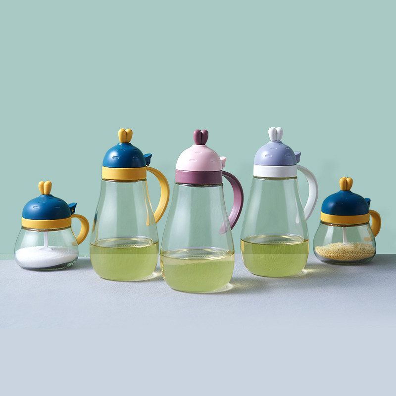 调料瓶罐家用厨房油盐酱醋收纳罐玻璃油壶卡通可爱盐罐调味盒套装|ruв категории кухня/посуда, кухонный Гаджет/кухня хранения, тарного хранения/кухня хранения посуды, приправы бутылки - от Buy2taobao.com для оказания профессиональной услуги покупки агента Taobao