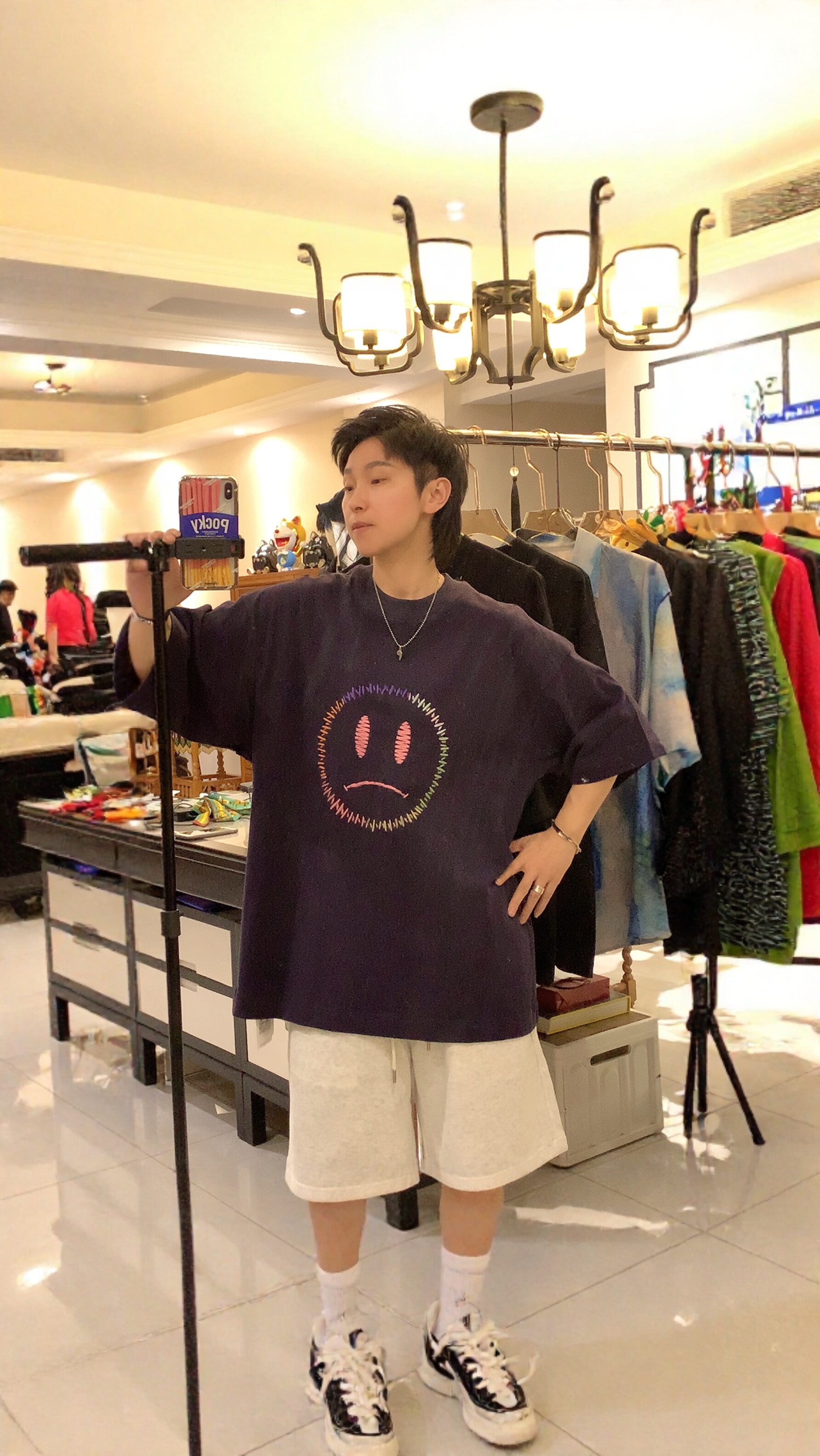 原创设计款潮牌笑脸短袖T恤小众时尚高街宽松版男女t小众不撞衫棉